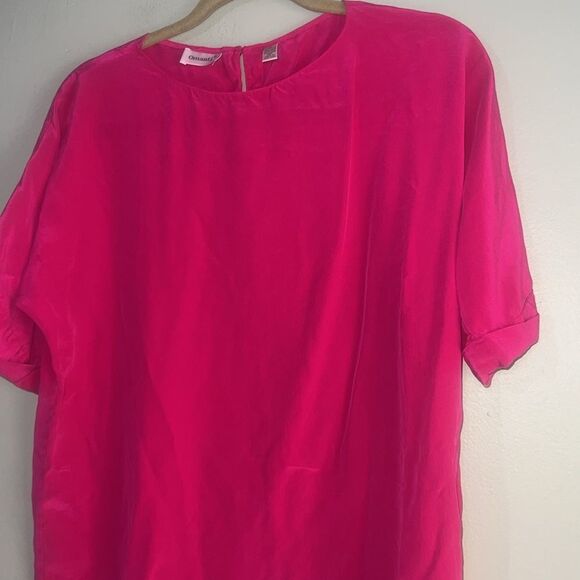 Omanti 100% silk short sleeve top size 8 - Picture 2 of 6